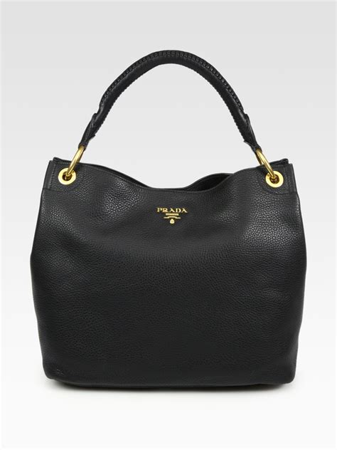 fake prada black leather bag hobo
